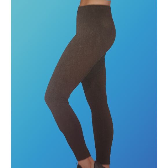 New Ladies Brown Seamless Rib Fashion Leggings Size Medium - Picture 1 of 7